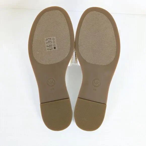 MK Michael Kors Womens Ember Slide Sandal Size 10 Natural Raffia Optic White NIB - Picture 10 of 16